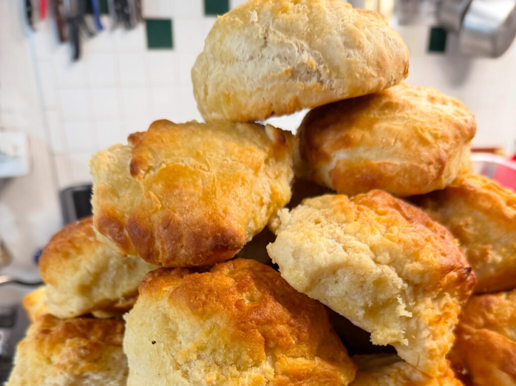 pile of fresh made buttermilk biscuits